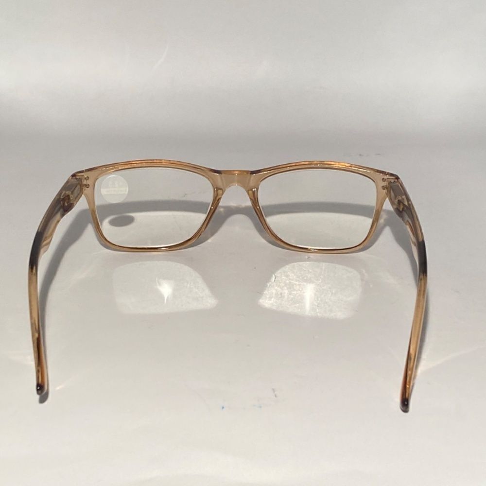 1436 Helen 2.5 Reading Glasses Thin Rectanle Bluelight Filter Tan Frames NWT - Picture 4 of 8